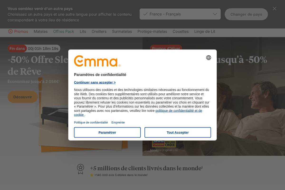 Emma® (France) homepage screenshot