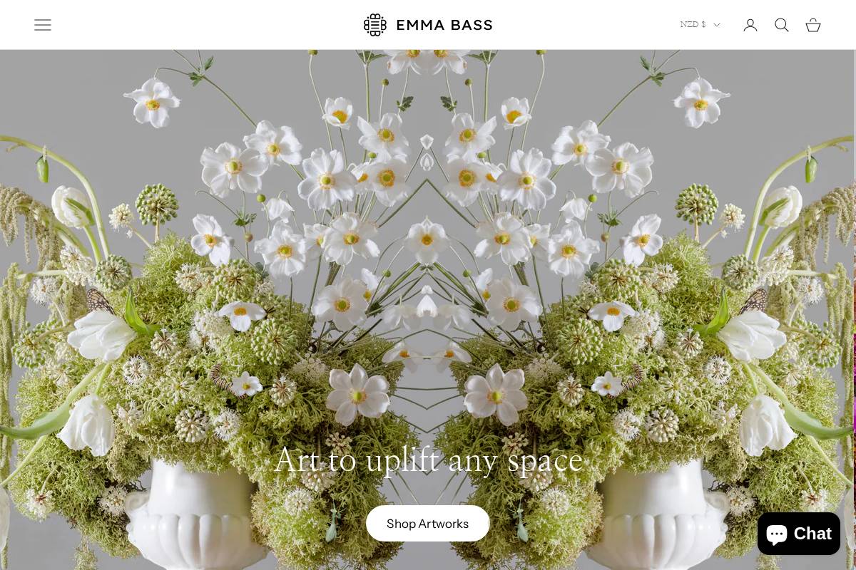 Emma Bass homepage screenshot