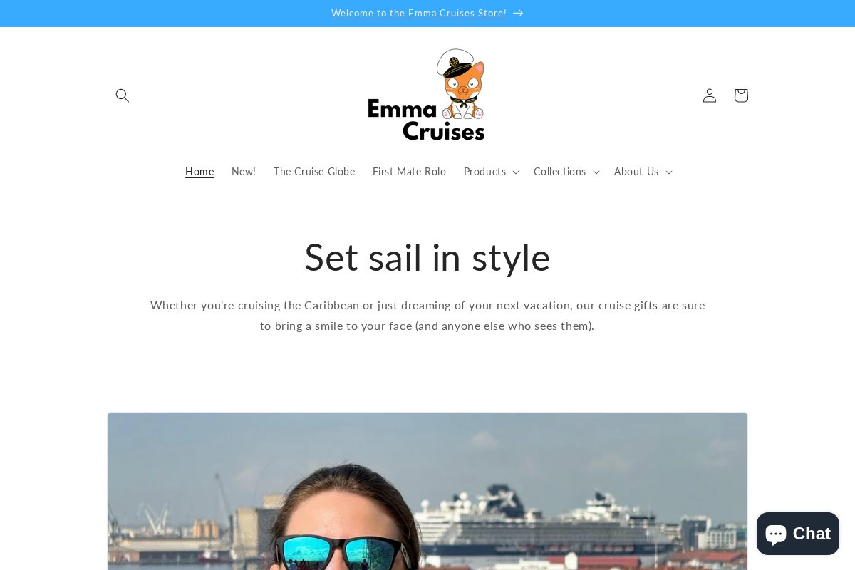 Emmacruisesshop homepage screenshot