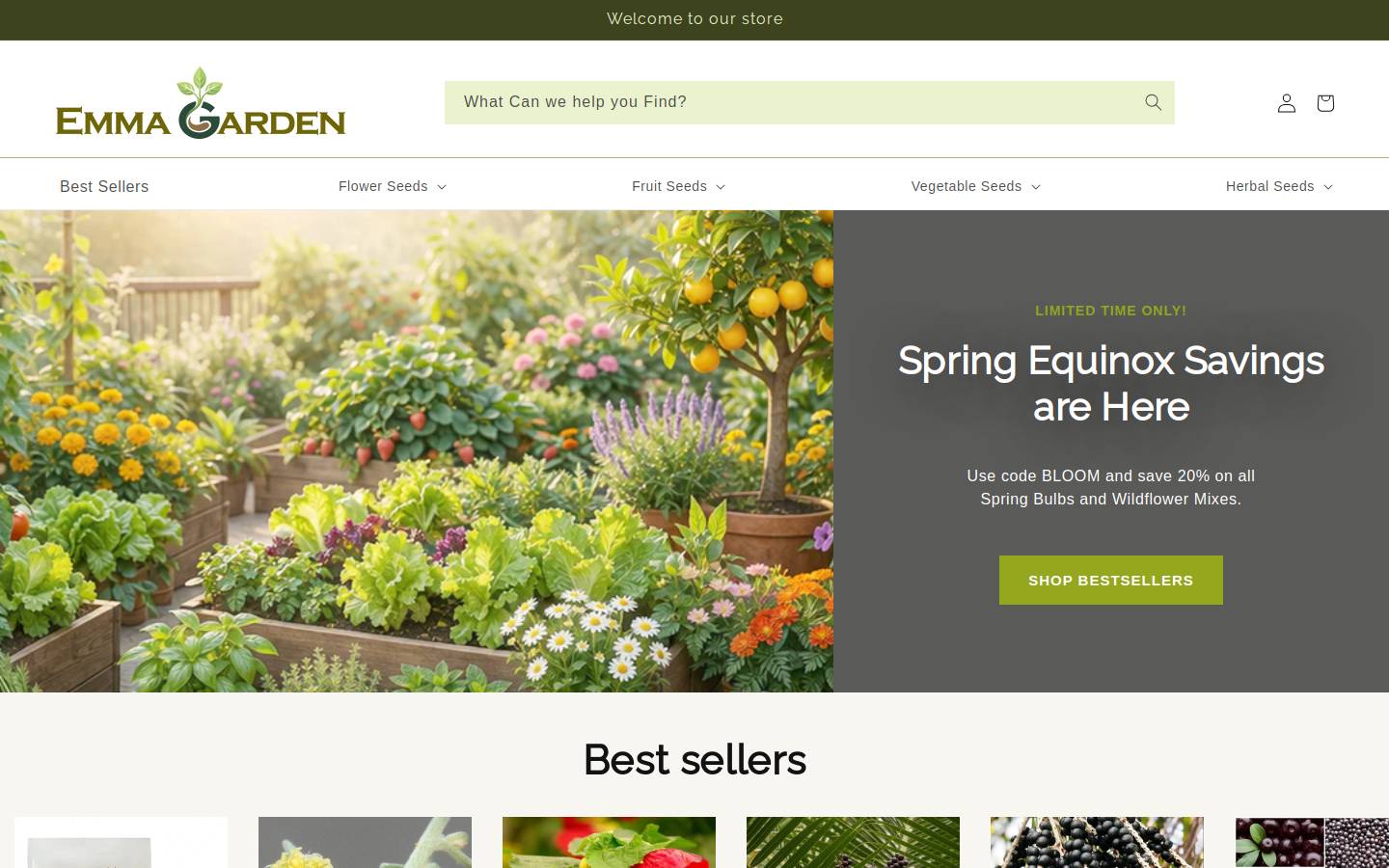 emmagarden.com homepage screenshot