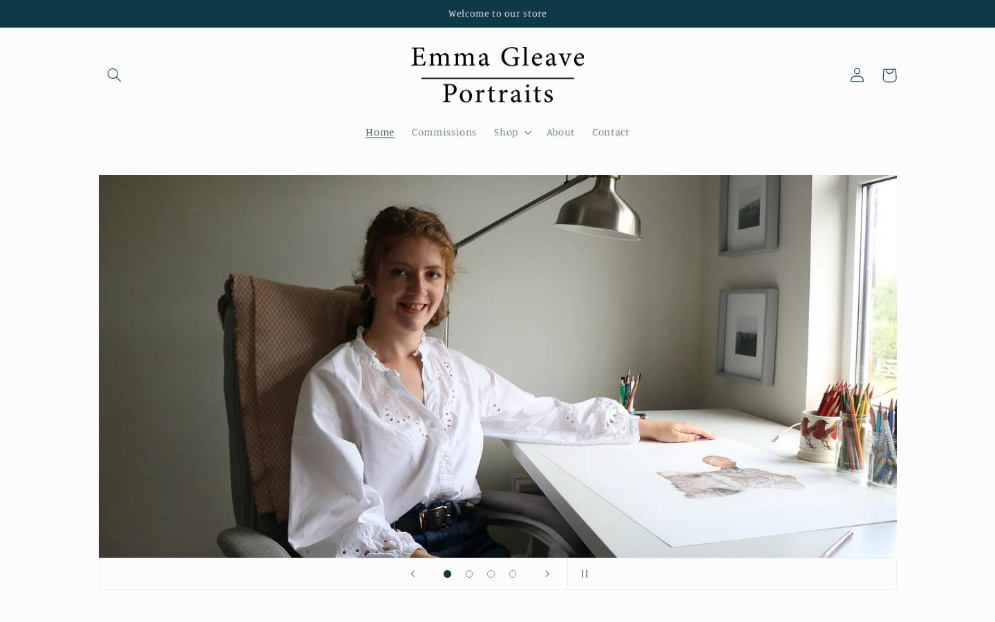 emmagleaveportraits.com homepage screenshot