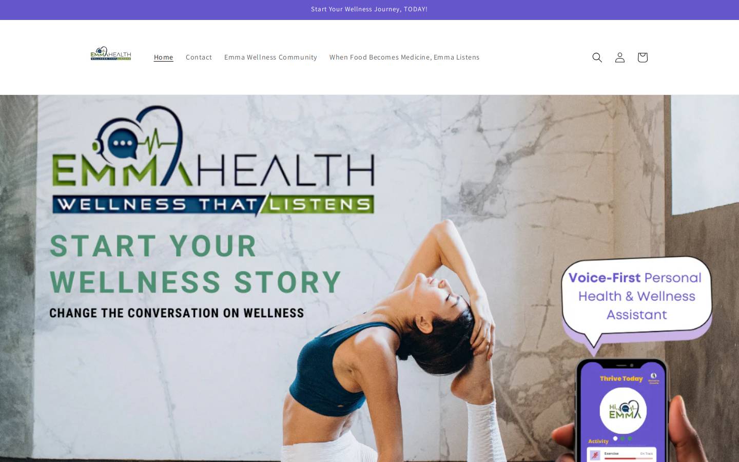 emmahealthapp.com homepage screenshot
