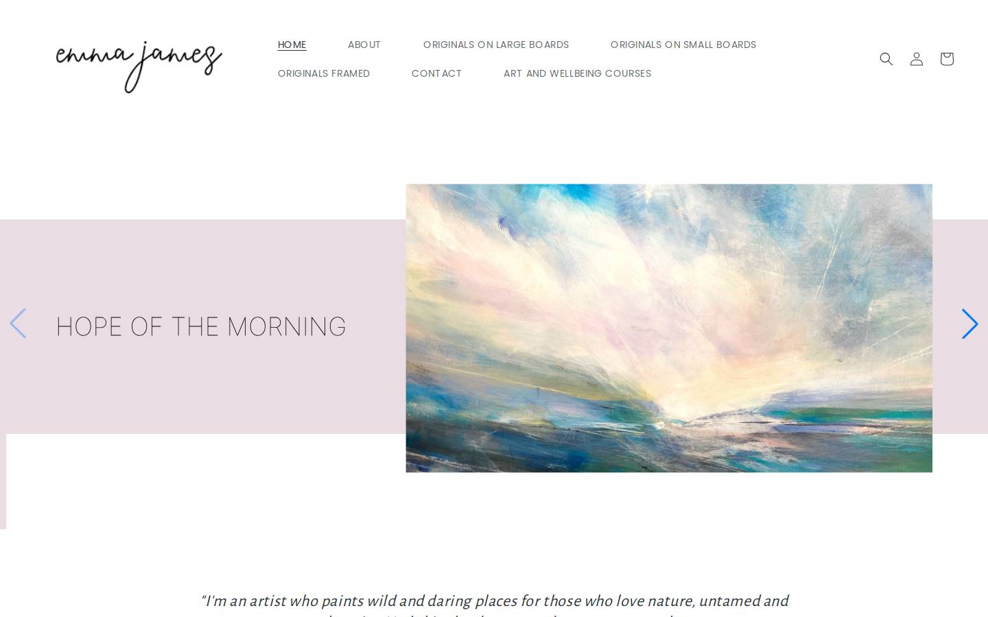 emmajamesgallery.com homepage screenshot