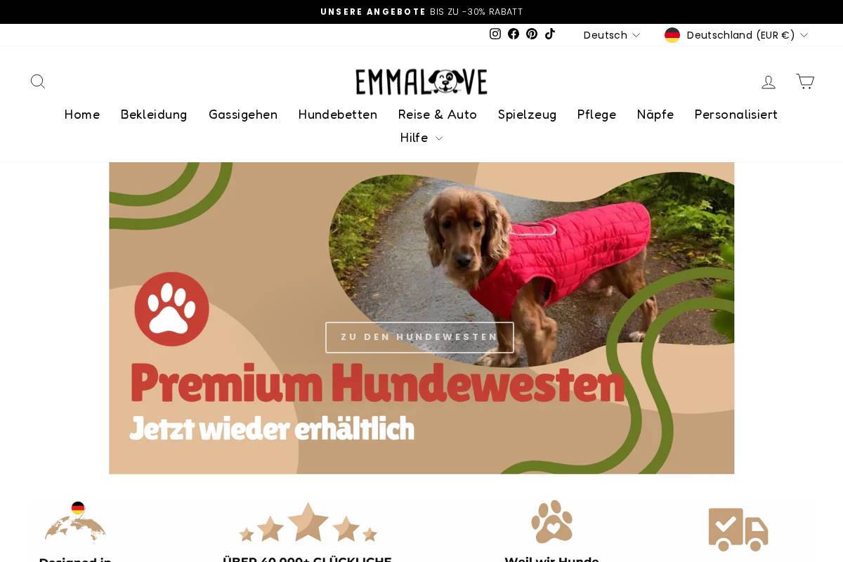 emmalove.de homepage screenshot
