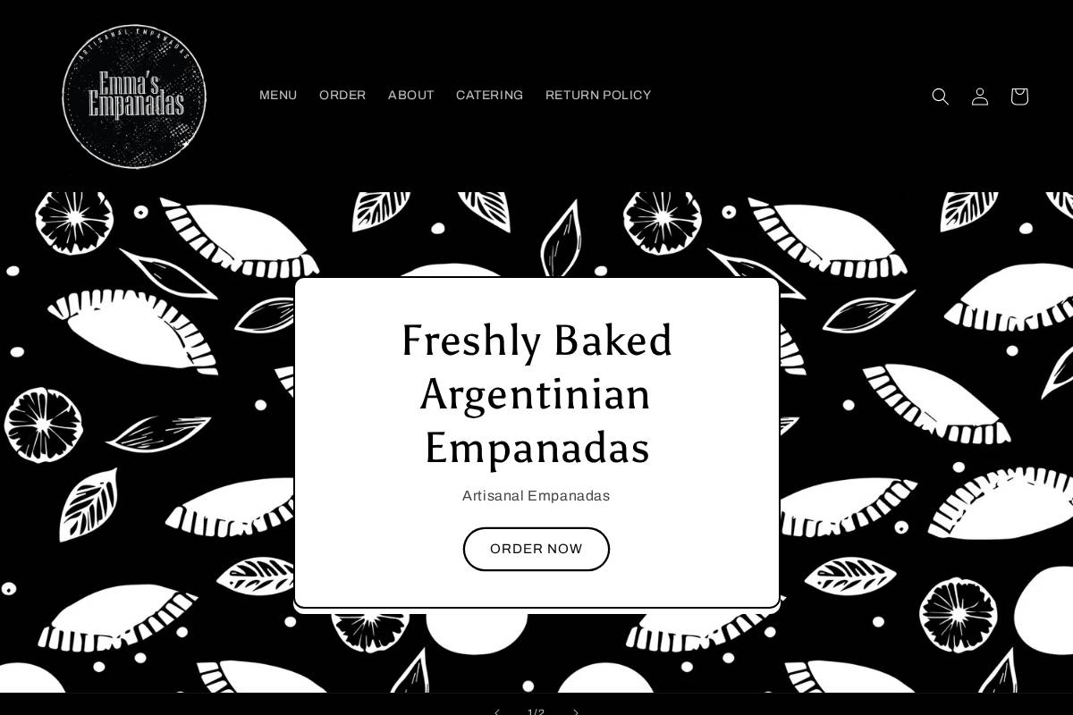 emmasempanadas.com homepage screenshot