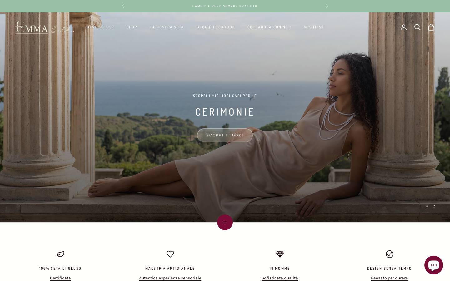 Emma Silk homepage screenshot