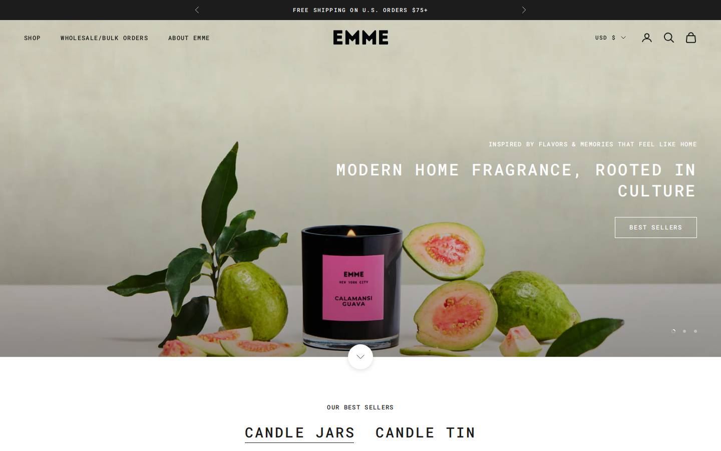 emmenyc.com homepage screenshot