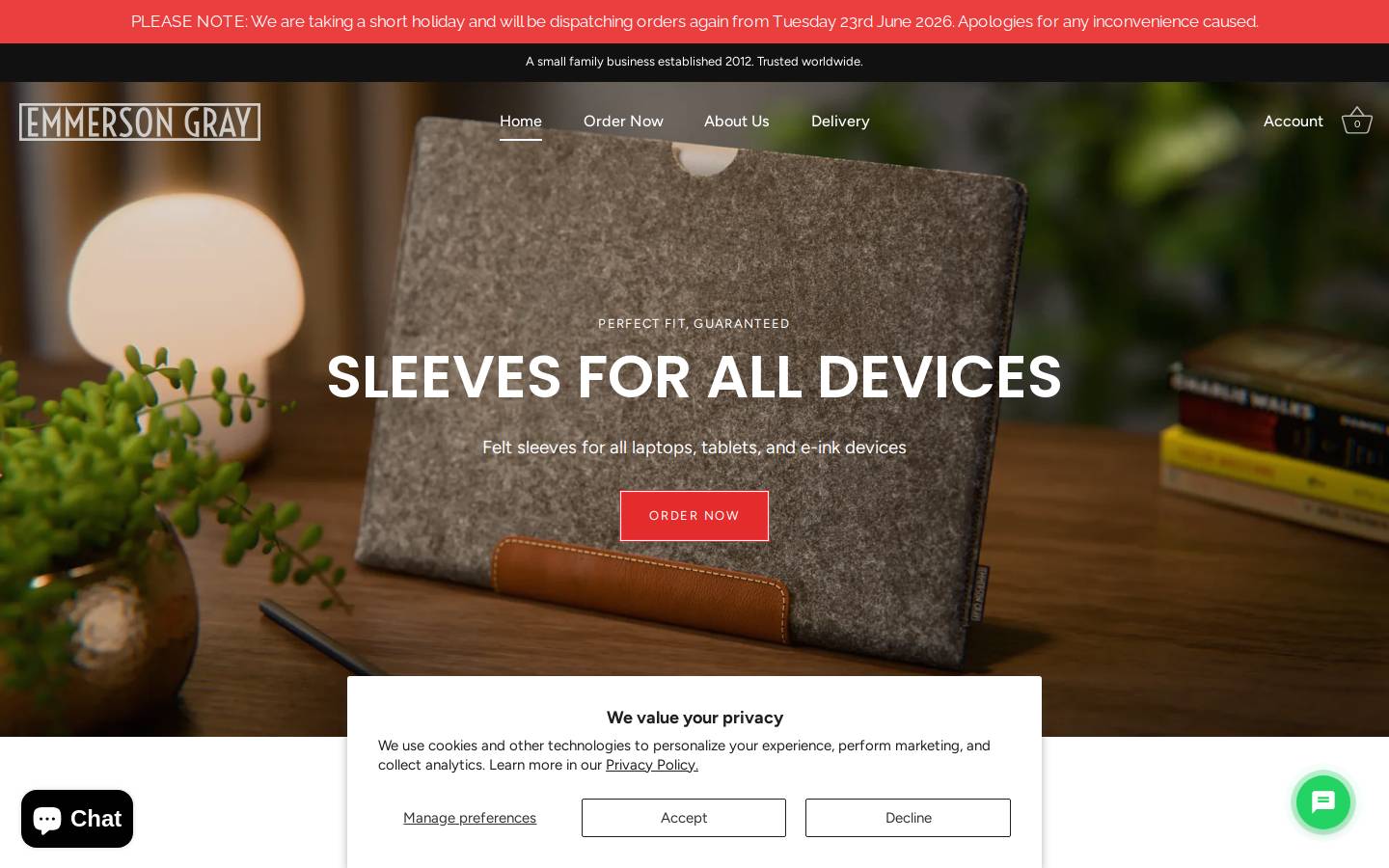Emmersongray homepage screenshot