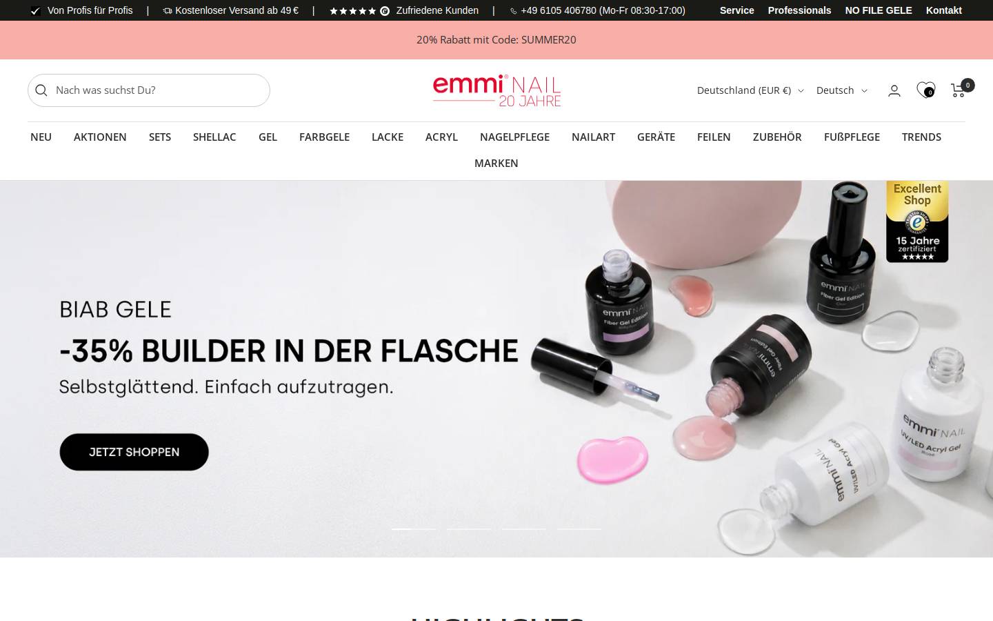 Emmi Nail homepage screenshot