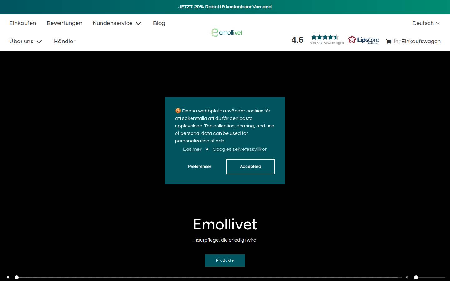 emollivet.de homepage screenshot