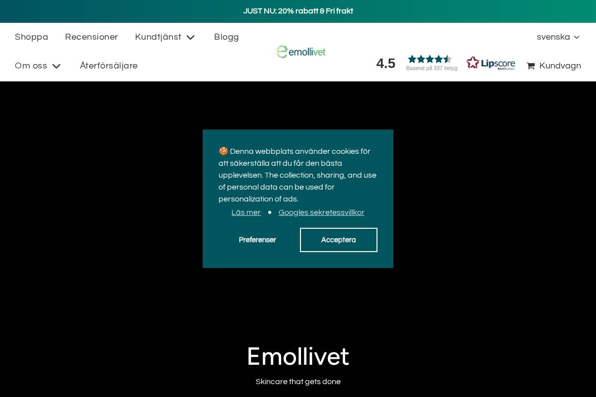Emollivet homepage screenshot