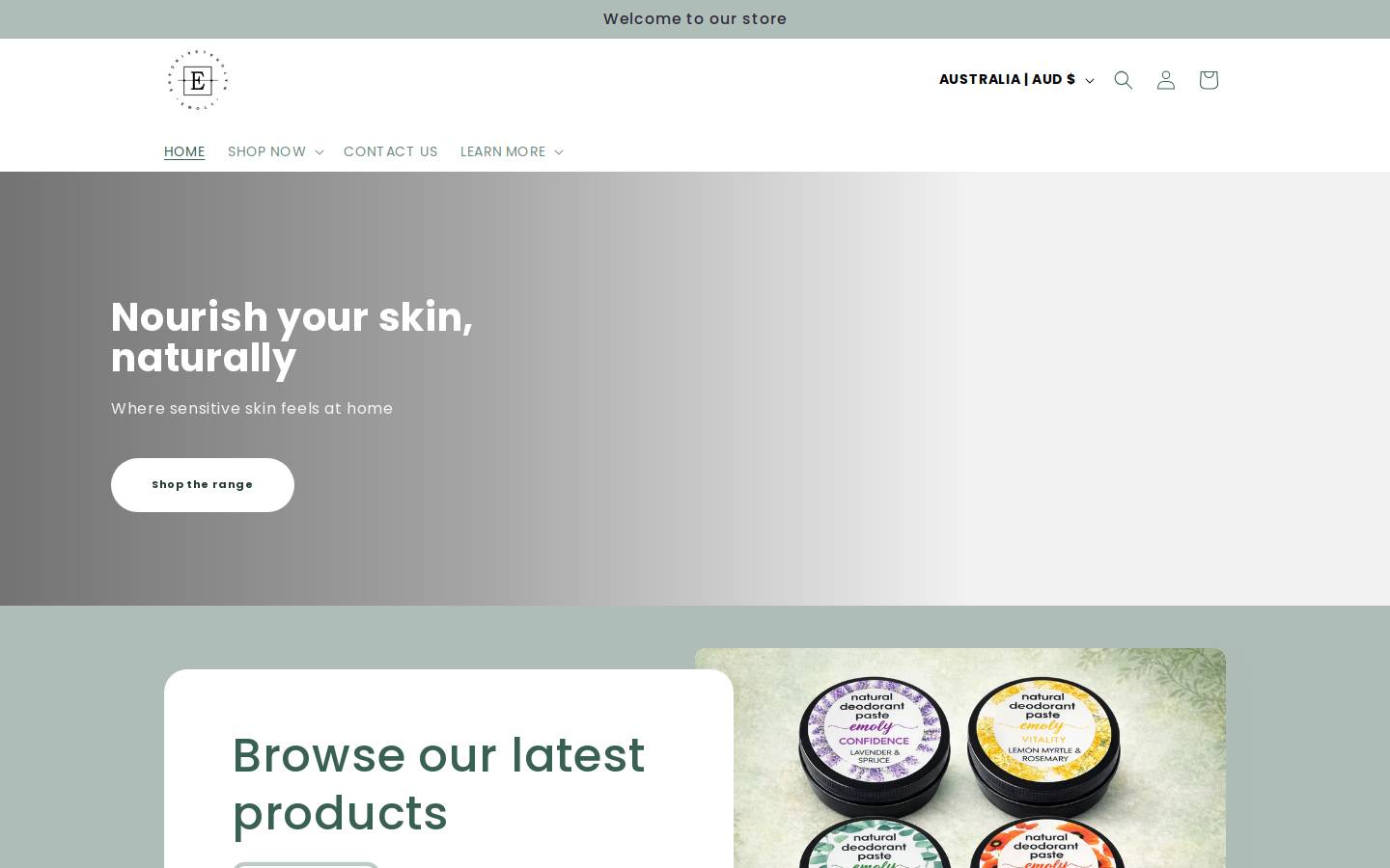 emoly.com.au homepage screenshot
