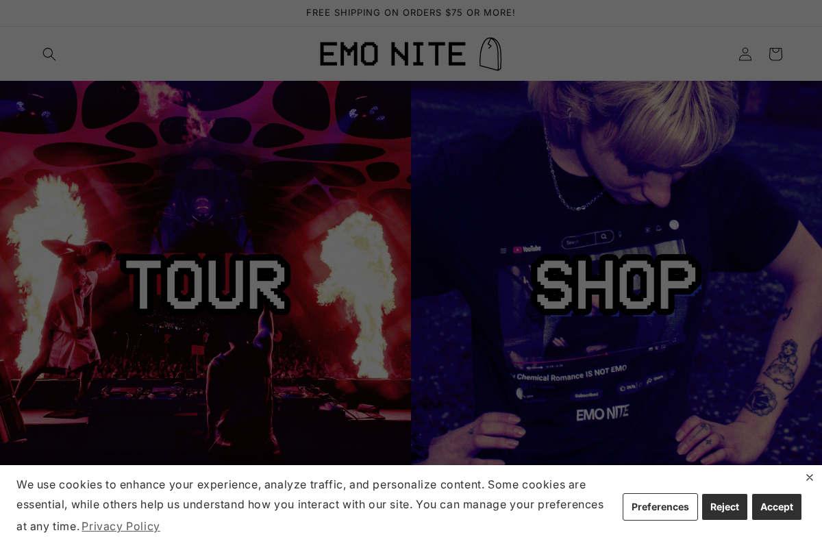 Emo Nite homepage screenshot