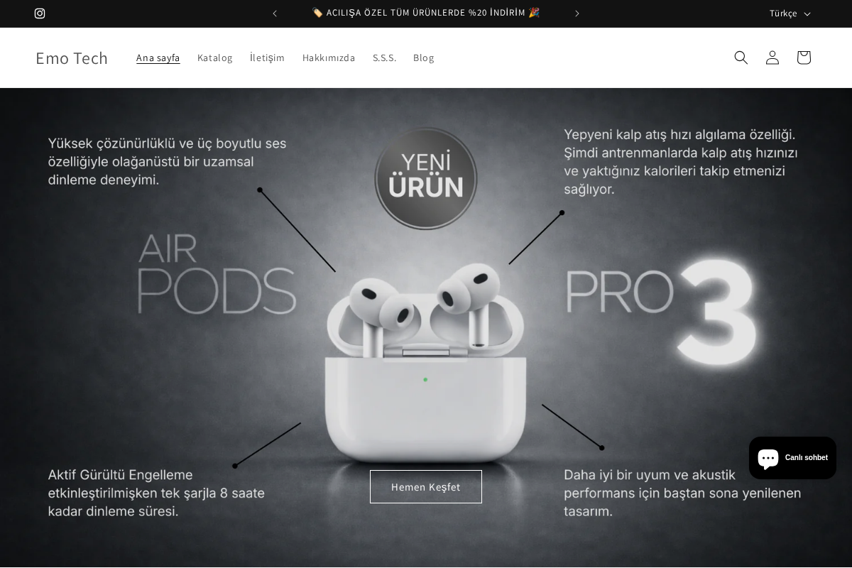 Emo Tech homepage screenshot