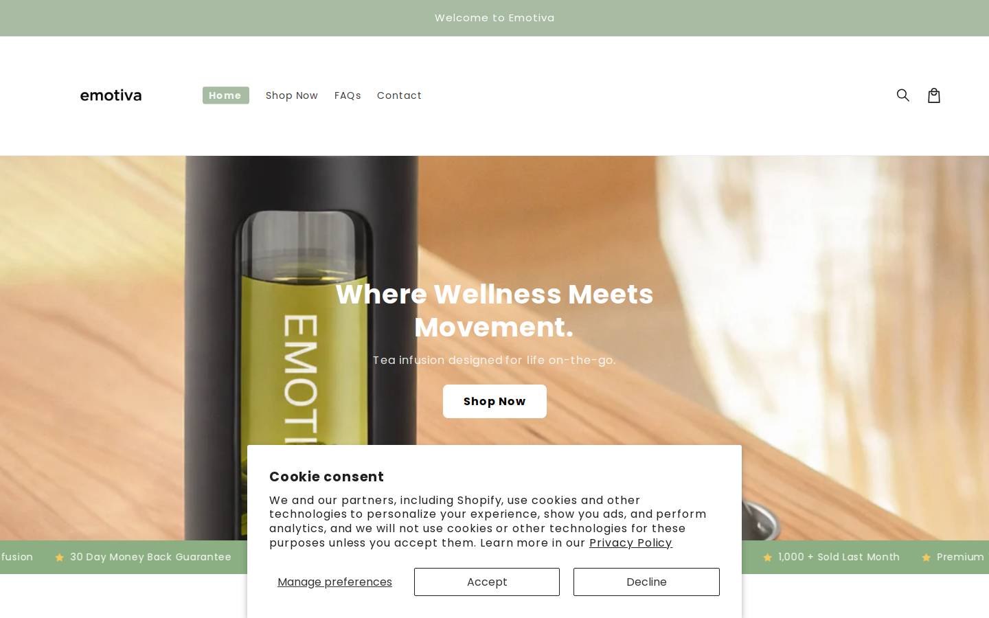 emotivawellness.com homepage screenshot