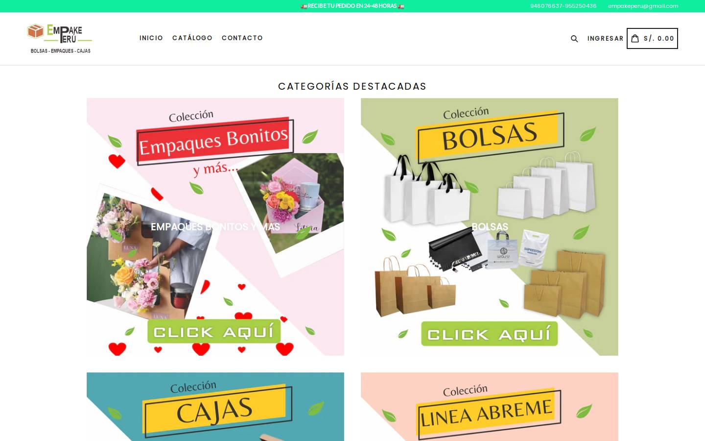 empakeperu.com homepage screenshot