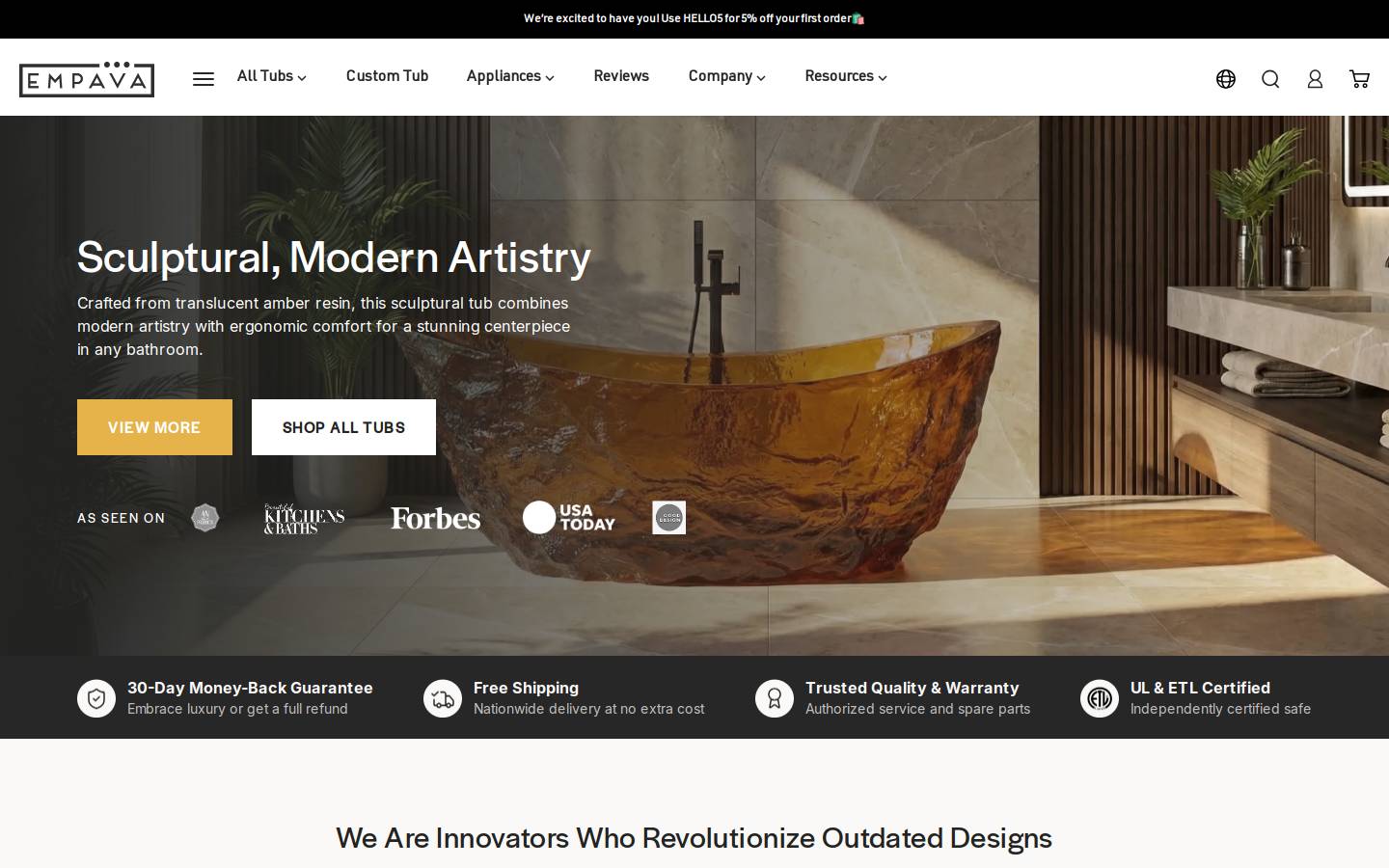 Empava Appliances homepage screenshot