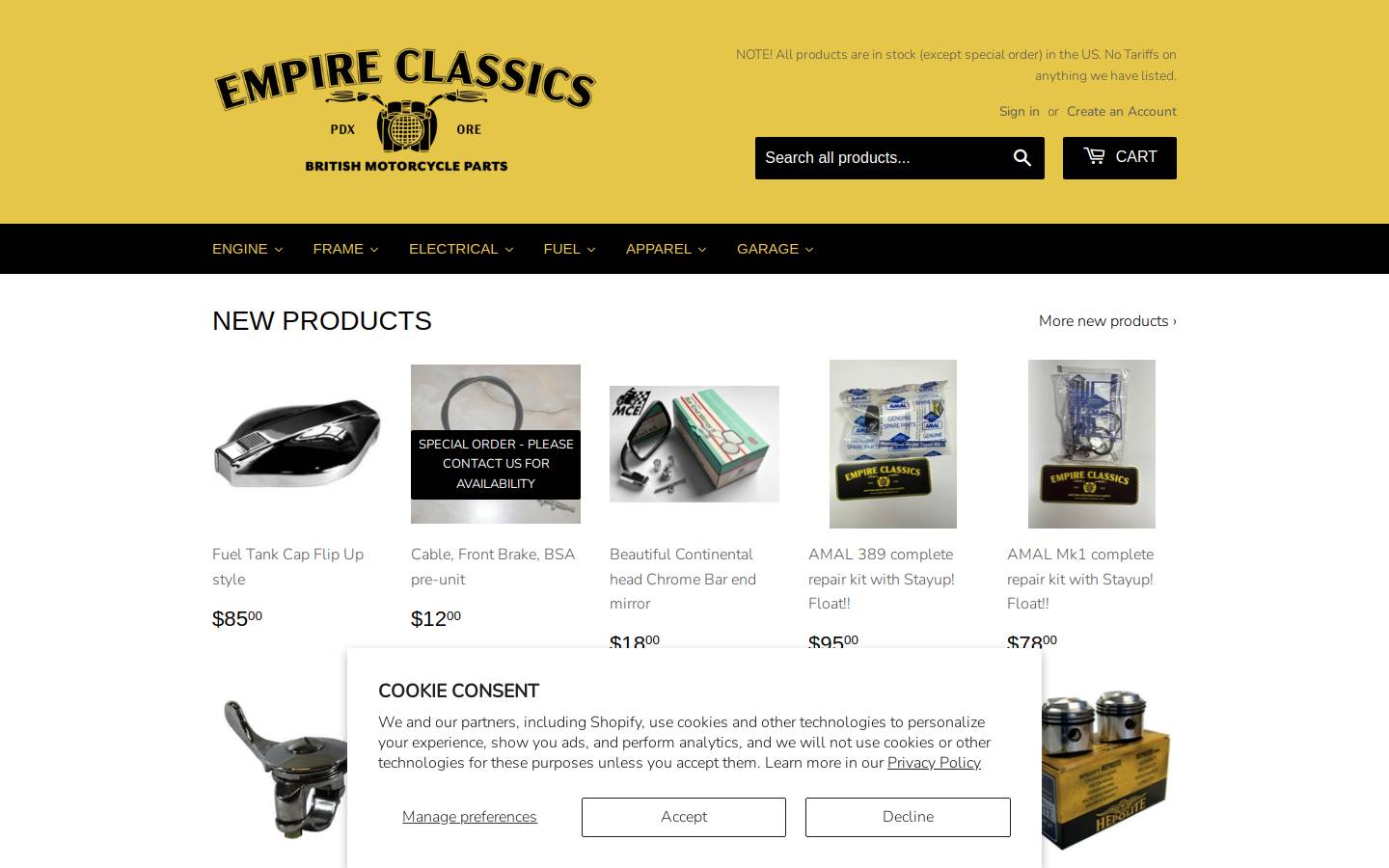 empire-classics.com homepage screenshot
