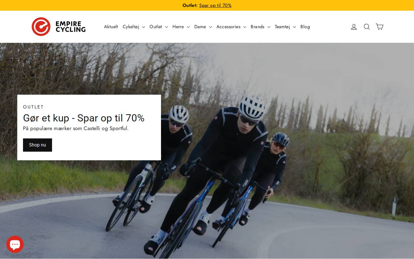 Empire Cycling ApS homepage screenshot