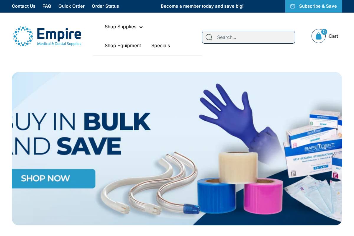 empiredentalsupplies.com homepage screenshot