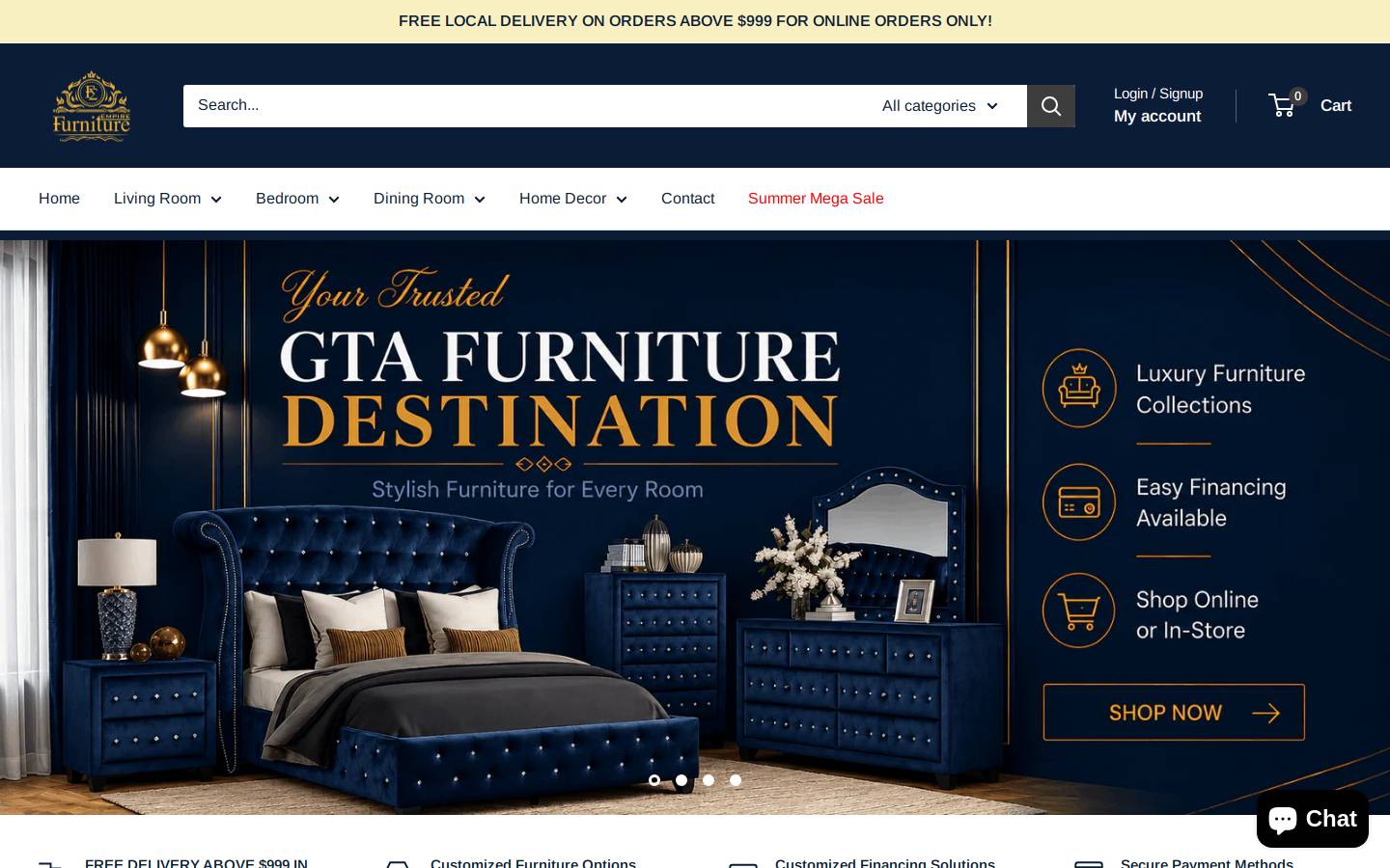 empirefurniture.ca homepage screenshot