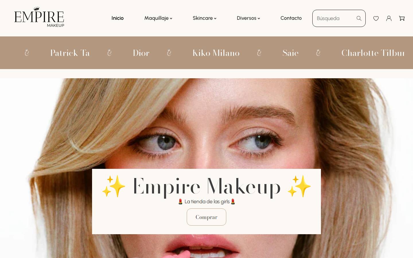 empiremakeup.com homepage screenshot