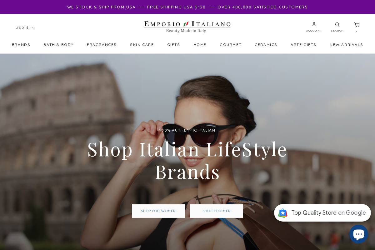 emporioitaliano.com homepage screenshot