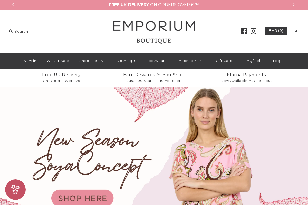 emporiumboutique.co.uk homepage screenshot