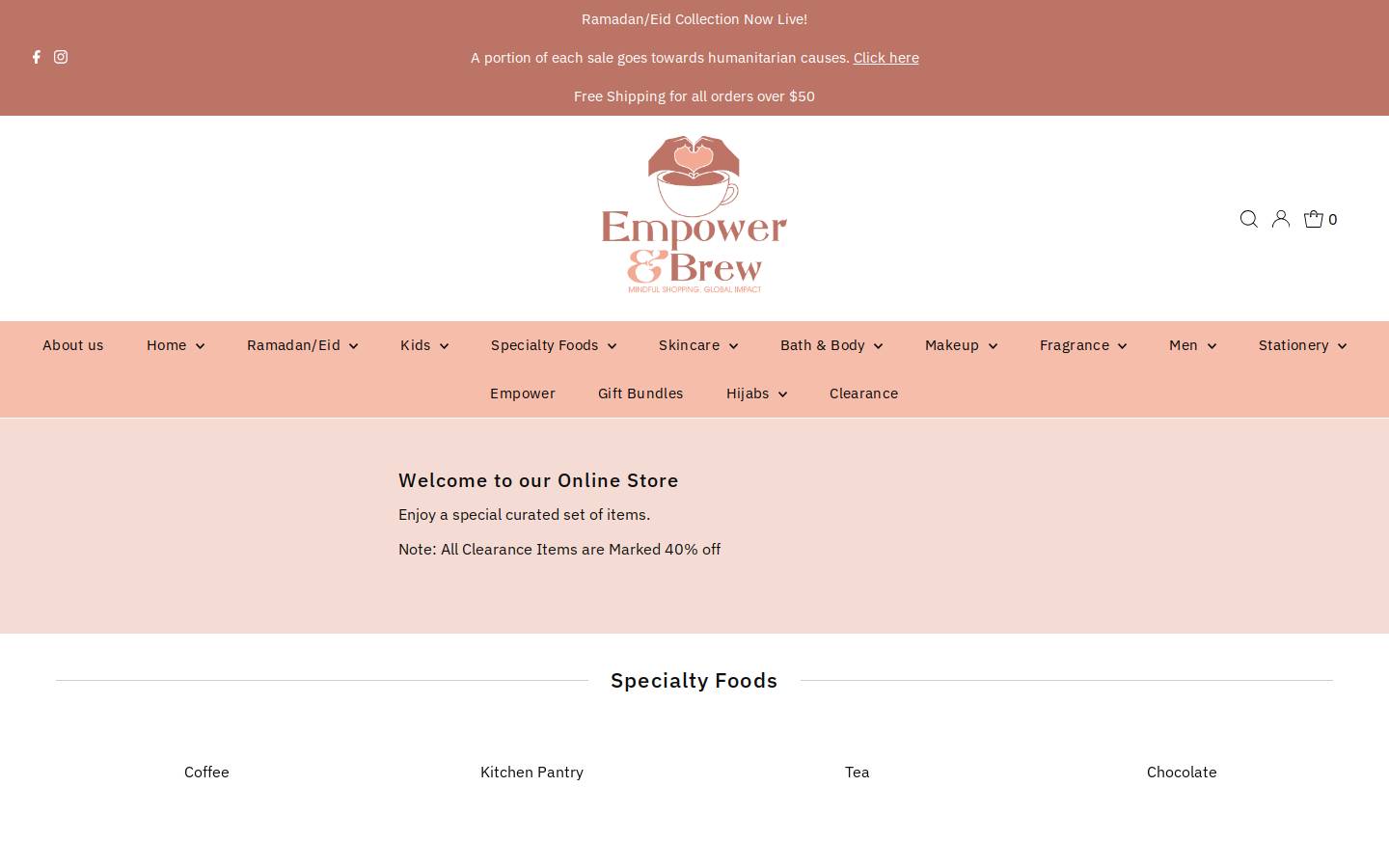 empowerandbrew.com homepage screenshot