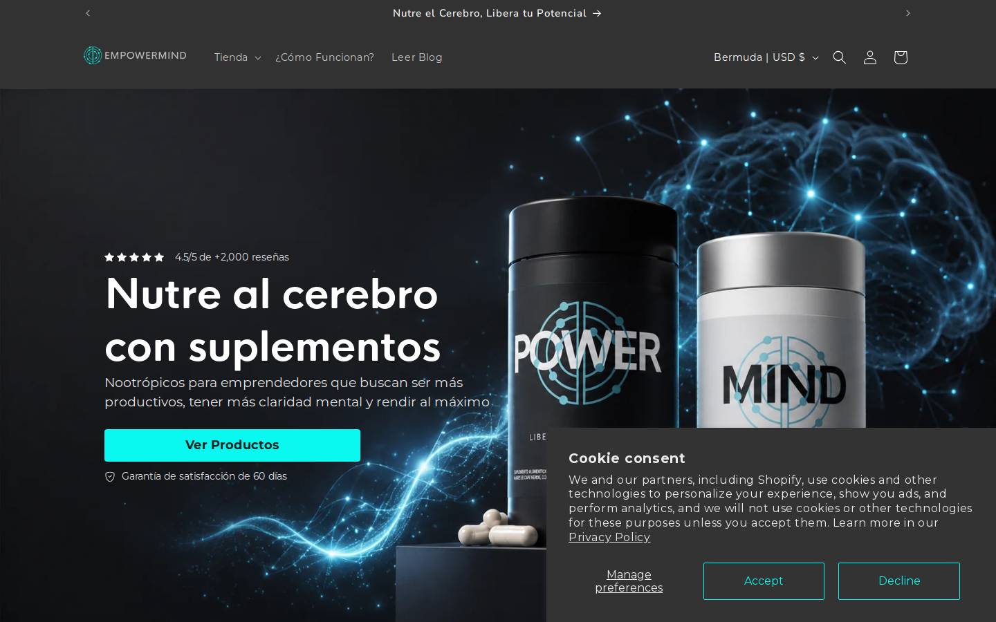 empowermind.io homepage screenshot