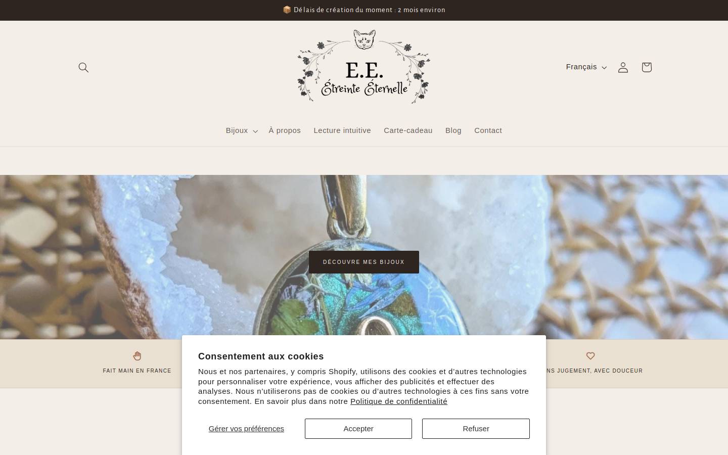 empreintes-eternelles.com homepage screenshot