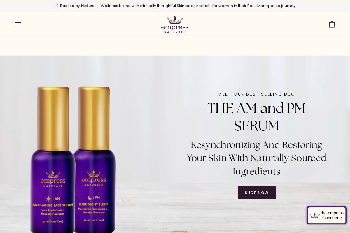 Empressnaturals homepage screenshot