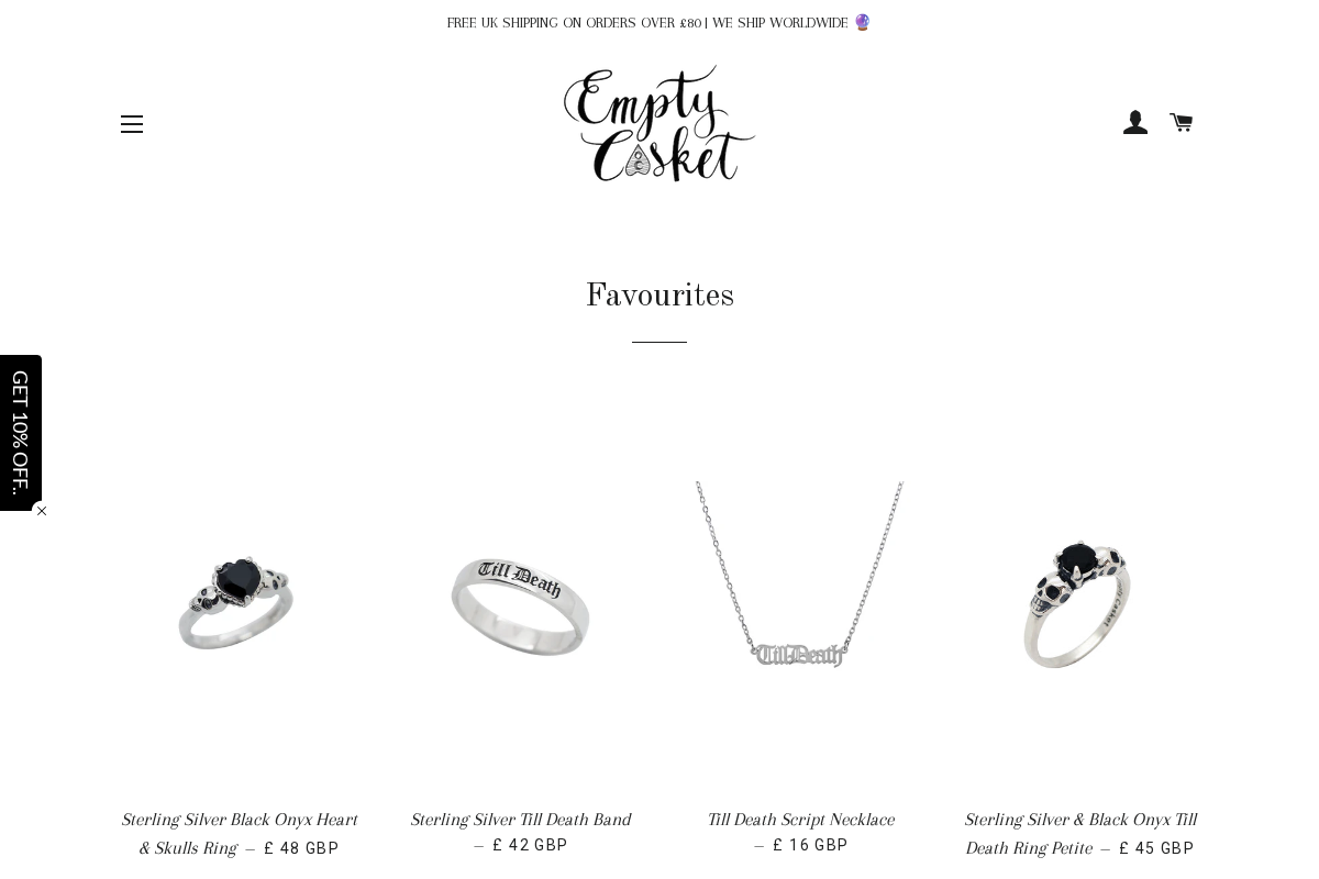 Empty Casket homepage screenshot
