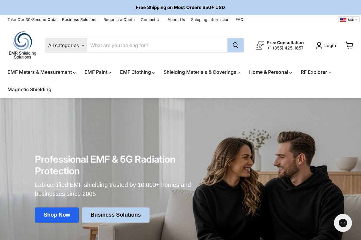EMR Shielding Solutions homepage screenshot