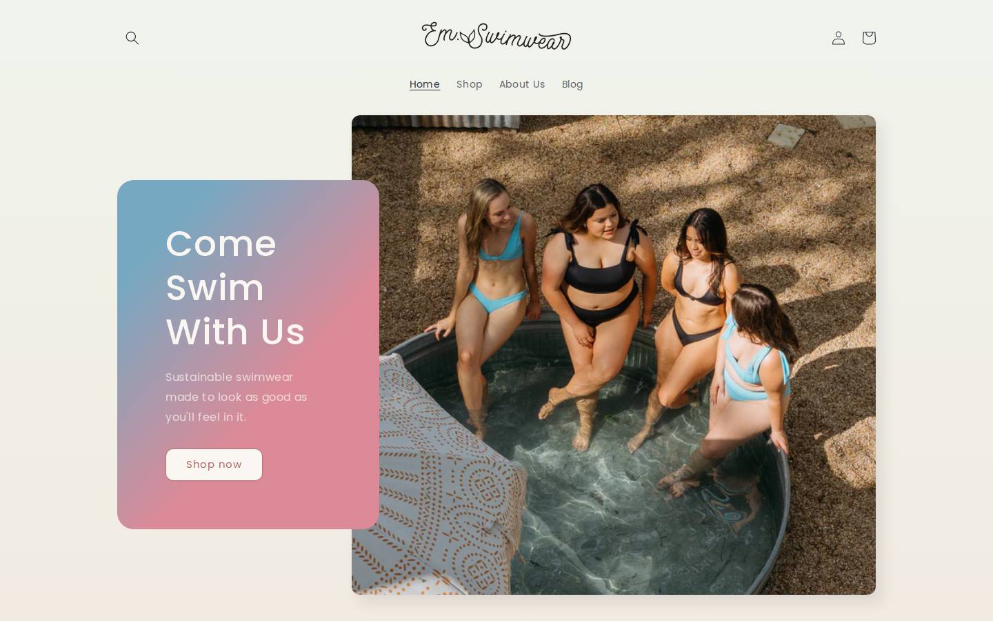 emswimwear.com homepage screenshot