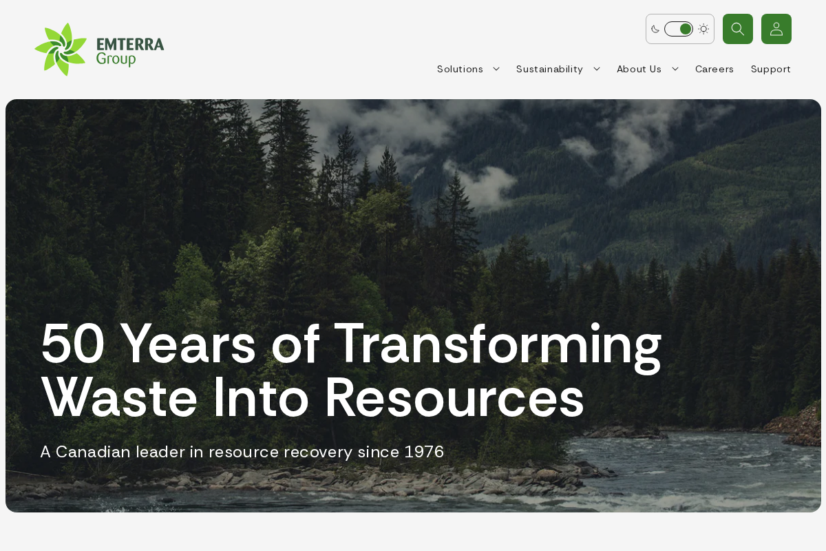 Emterra Group homepage screenshot