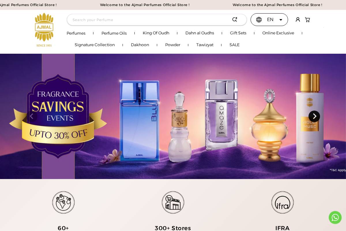 en-bh.ajmal.com homepage screenshot
