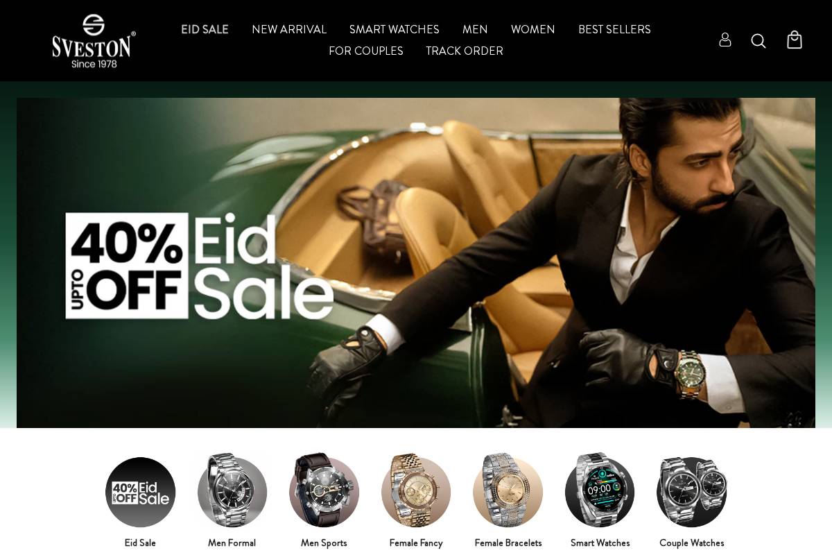 en-pk.svestonwatches.com homepage screenshot