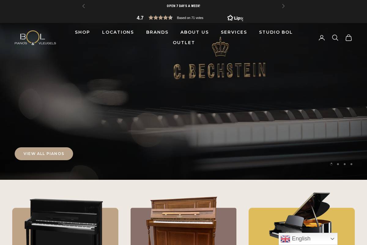 en.bolpianos.com homepage screenshot