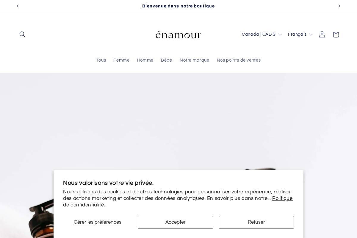 Enamour homepage screenshot