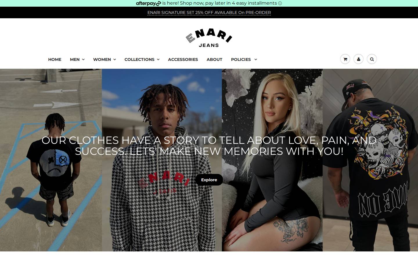 enarijeans.com homepage screenshot