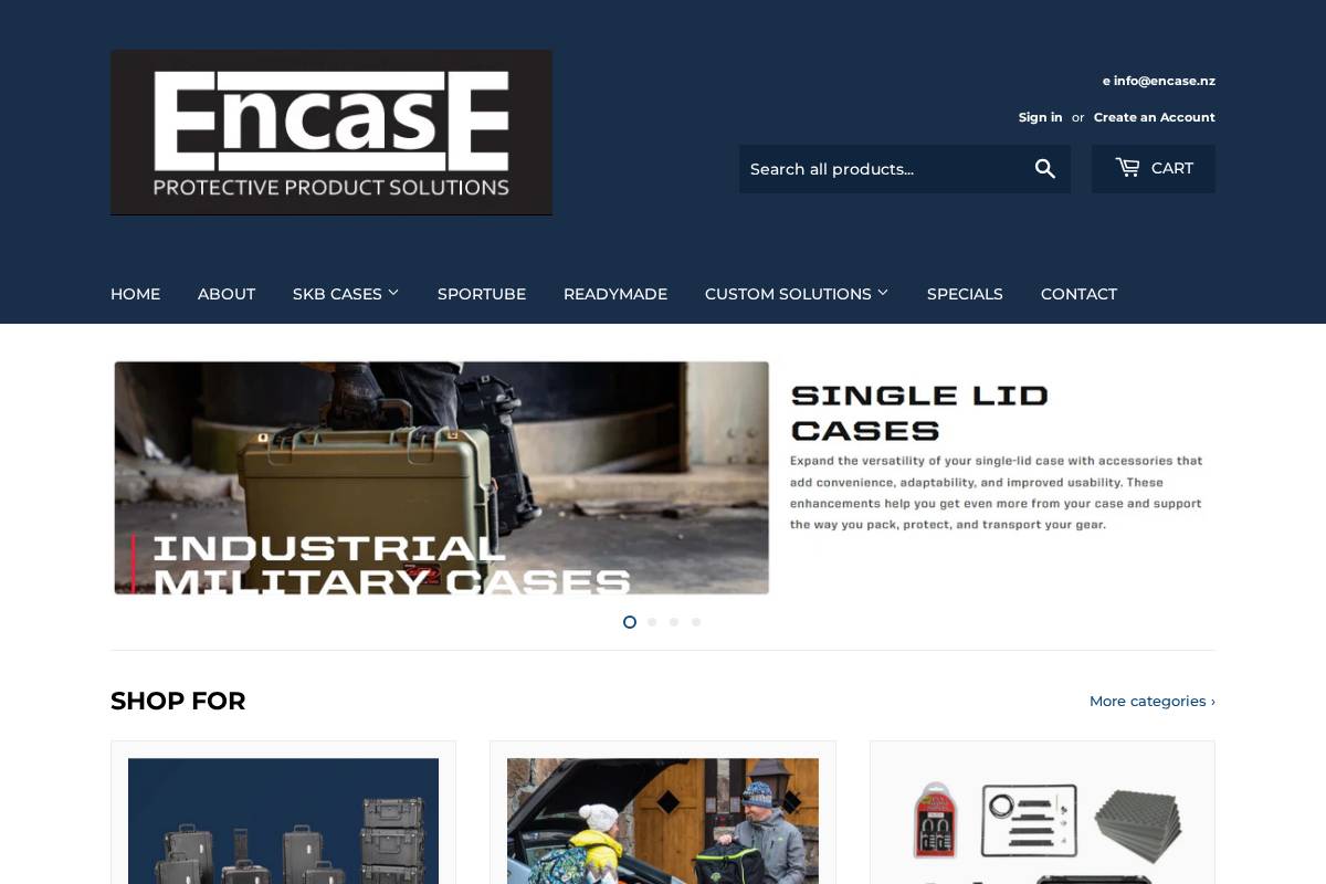 encase.nz homepage screenshot