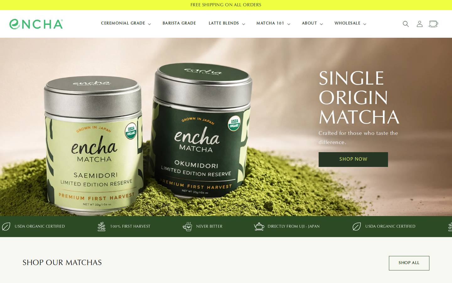 encha.com homepage screenshot