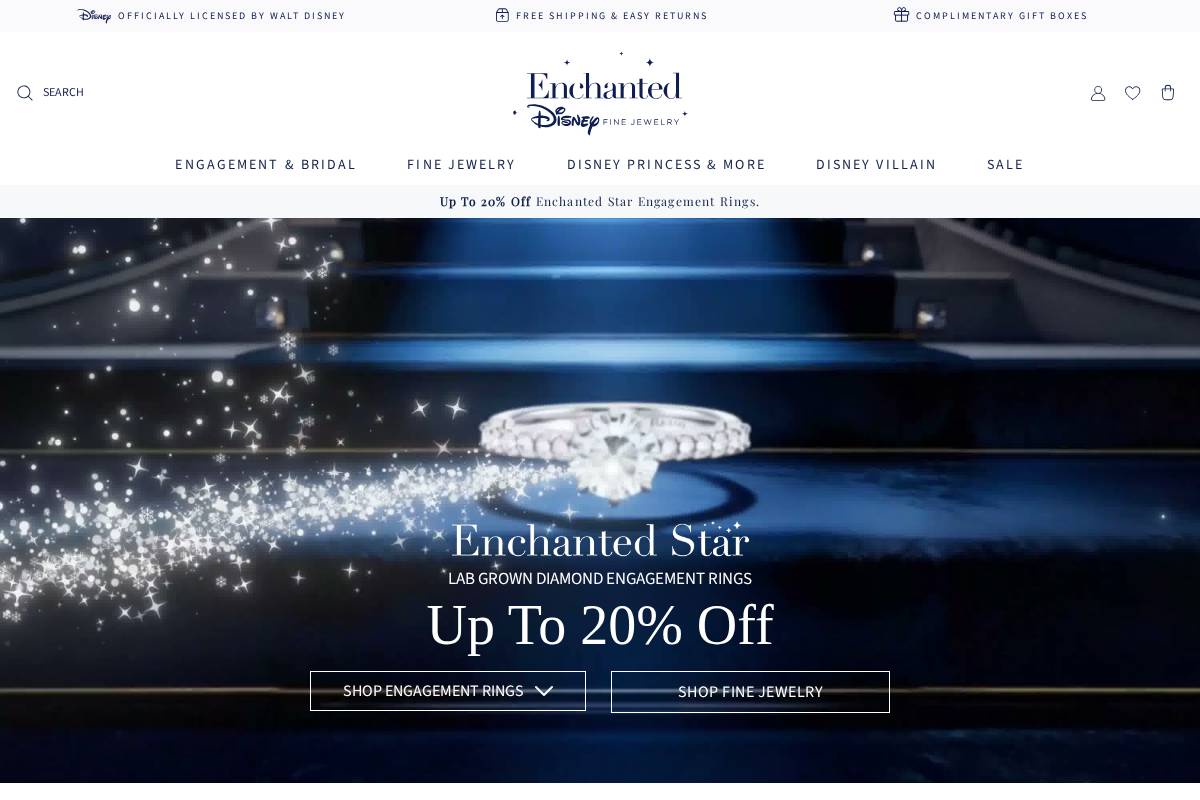enchantedfinejewelry.com homepage screenshot