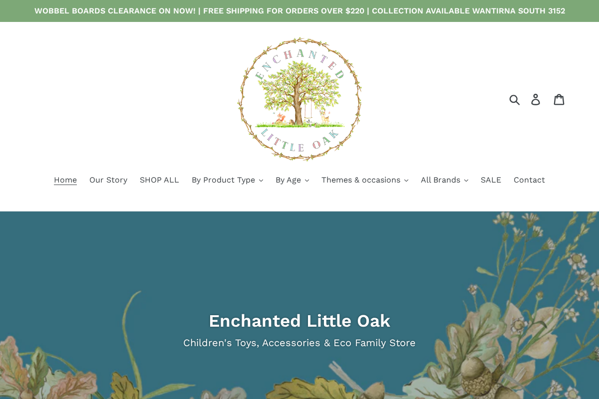 enchantedlittleoak.com.au homepage screenshot