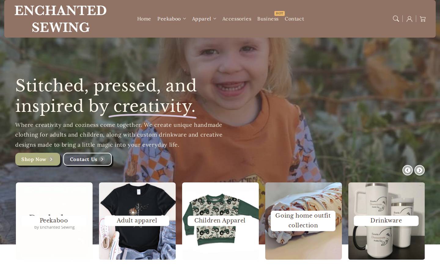 enchantedsewing.com homepage screenshot