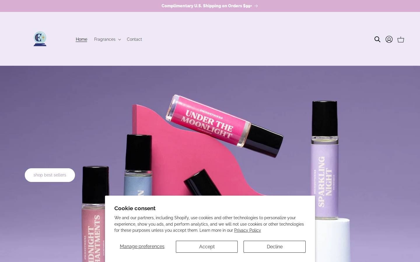 enchantwicks.com homepage screenshot