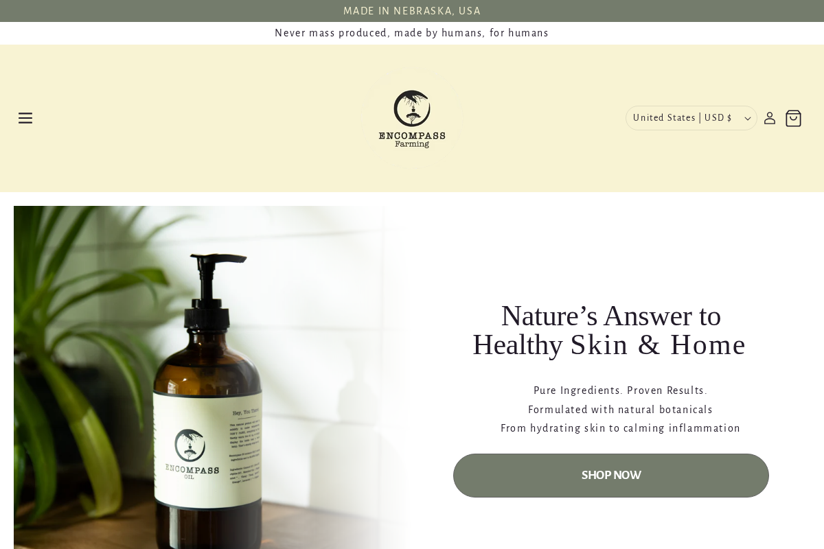 Encompass Farming homepage screenshot