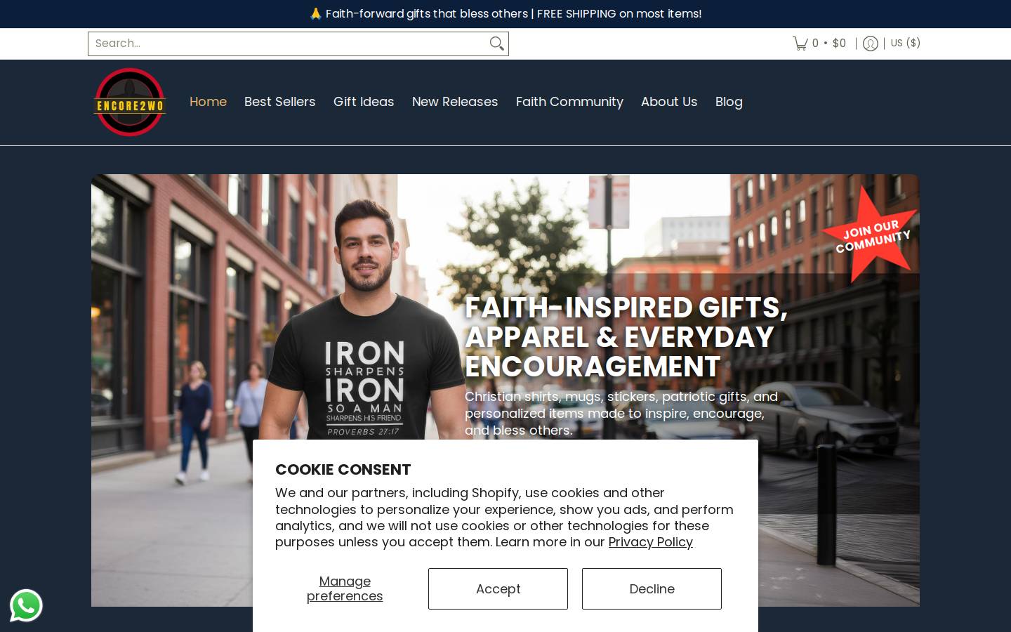 encore2wo.com homepage screenshot