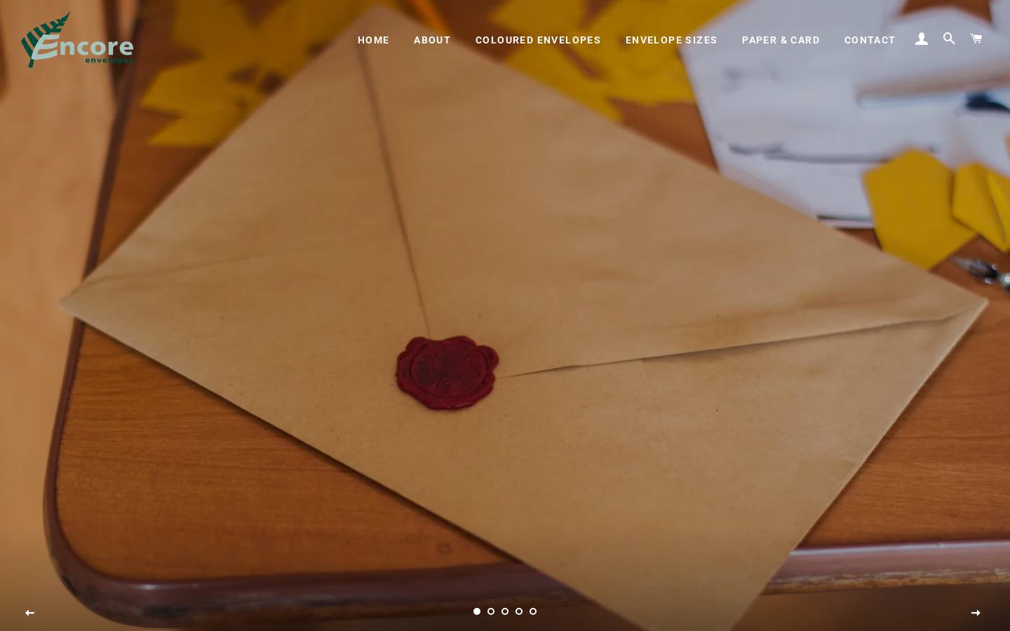 encoreenvelopes.co.nz homepage screenshot